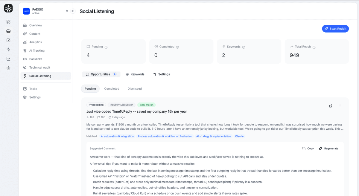 Social Listening Features